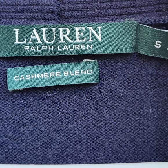 Lauren Ralph Lauren Cashmere Wool Blend Double Breasted Cardigan Sweater Small - Picture 2 of 6